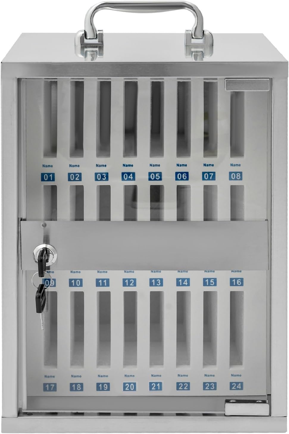 24スロット 携帯電話ロッカー 教室用 壁掛け式携帯電話ロック 収納キャビネット スチール携帯電話収納ボックス 携帯電話教室ホルダー