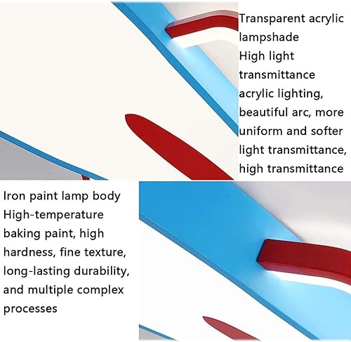 Miniatura 7 de NERDOH Lámpara de techo para niños lámpara de techo LED moderna de 22 W pantalla de acrílico creativa lámpara de araña de iluminación para niños y
