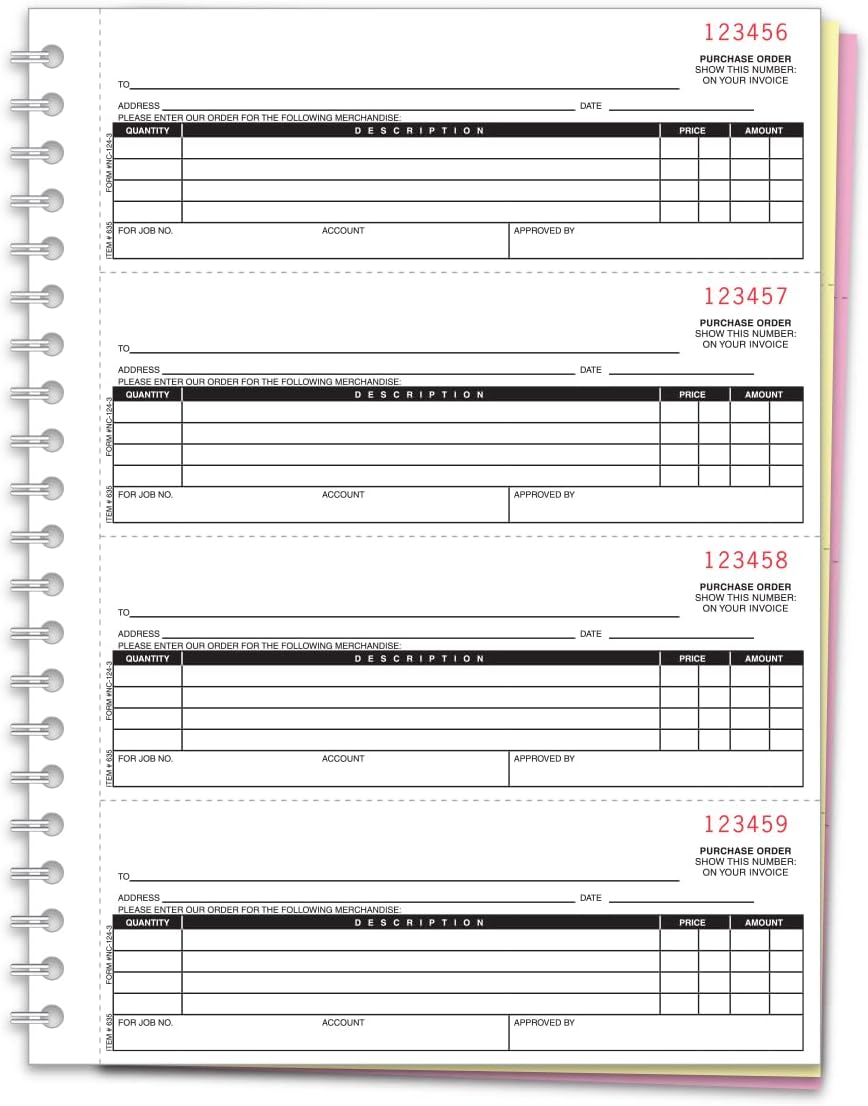 Purchase Order Books - 3-Part