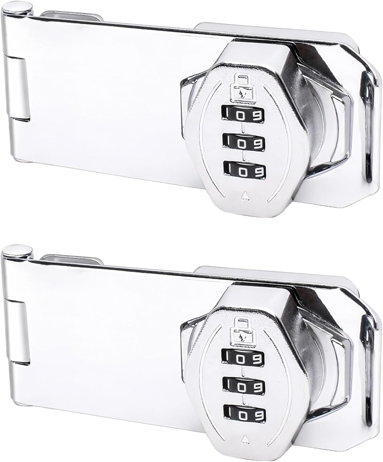 4 In Keyless Combination Lock 2 Pcs, Zinc Alloy Gate Latch Lock For Outdoor Fence, No Drill Drawer Latch For Home Safety
