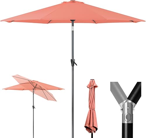 Miniatura 8 de Tempera Patio Market Outdoor Table Umbrella with Push Button Tilt and Crank, Large Sun Umbrella with Sturdy Pole & Fade Resistant Canopy, Easy to