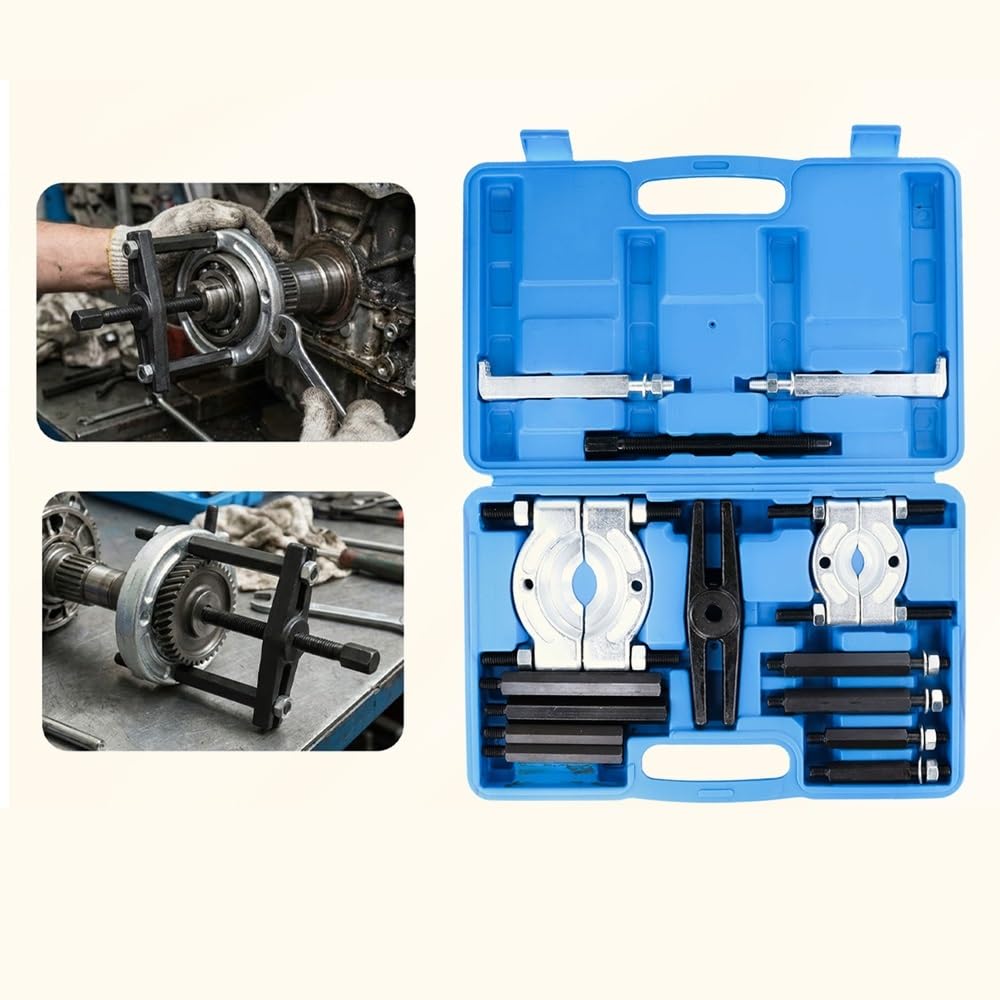 Extractor de magnético Juego de extractores de rodamientos de 14 piezas, kit de herramientas divisoras de rodamientos de alta resistencia, capacidad de 5 toneladas Extractor de volante de magneto