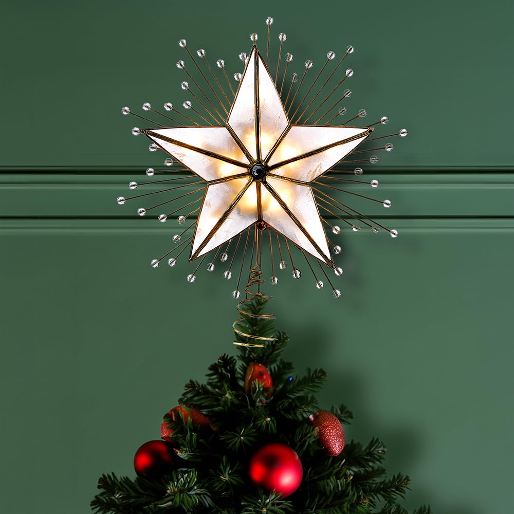 Amazon.com: Kurt Adler 10-Inch 5-Point Capiz Star Treetop with