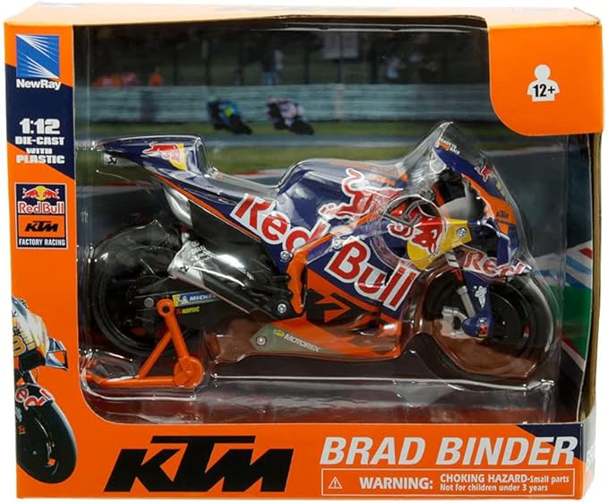 KTM RC16 Motorcycle #33 Brad Binder MotoGP KTM Factory Racing 1/12 Diecast Model by New Ray 58383
