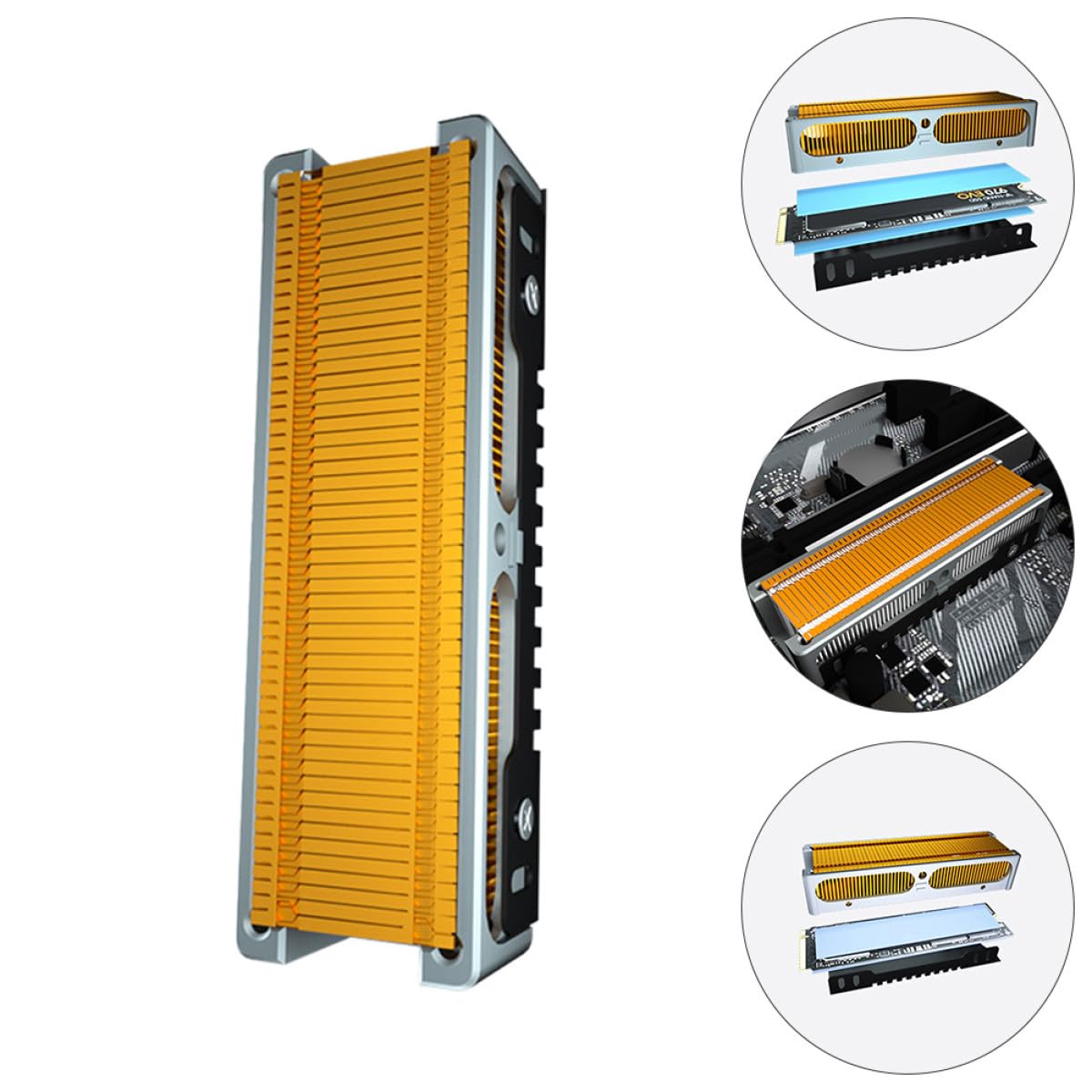 jojofuny 1pezzi Dissipatore Di Calore Albronze Per Unità Ssd Dissipatore Termico in Alette Di Raffreddamento Per Ssd Da Dorato Sabbiatura Antiruggine