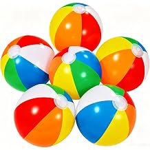 Inflatable Beach Balls, 12 Inch Rainbow Beach Ball Bulk, Beachball Inflatable Swimming Pool Beach Toys for Adults Kids Birthday Luau Summer Water Games Gifts Hawaiian Tropical Party Decorations
