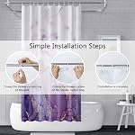 Purple Rideau de douche, Résumé rideau de douche en marbre pour salle de bain imperméable tissu Rideau de la douche ensemble avec crochets 72x72 pouces