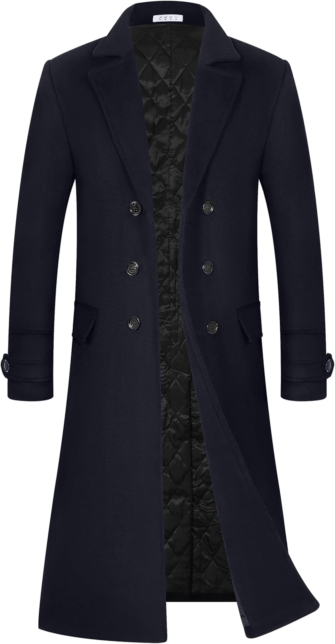 APTRO Men's Luxury Full Length Trench Coat Long Wool Overcoat Winter Windbreaker