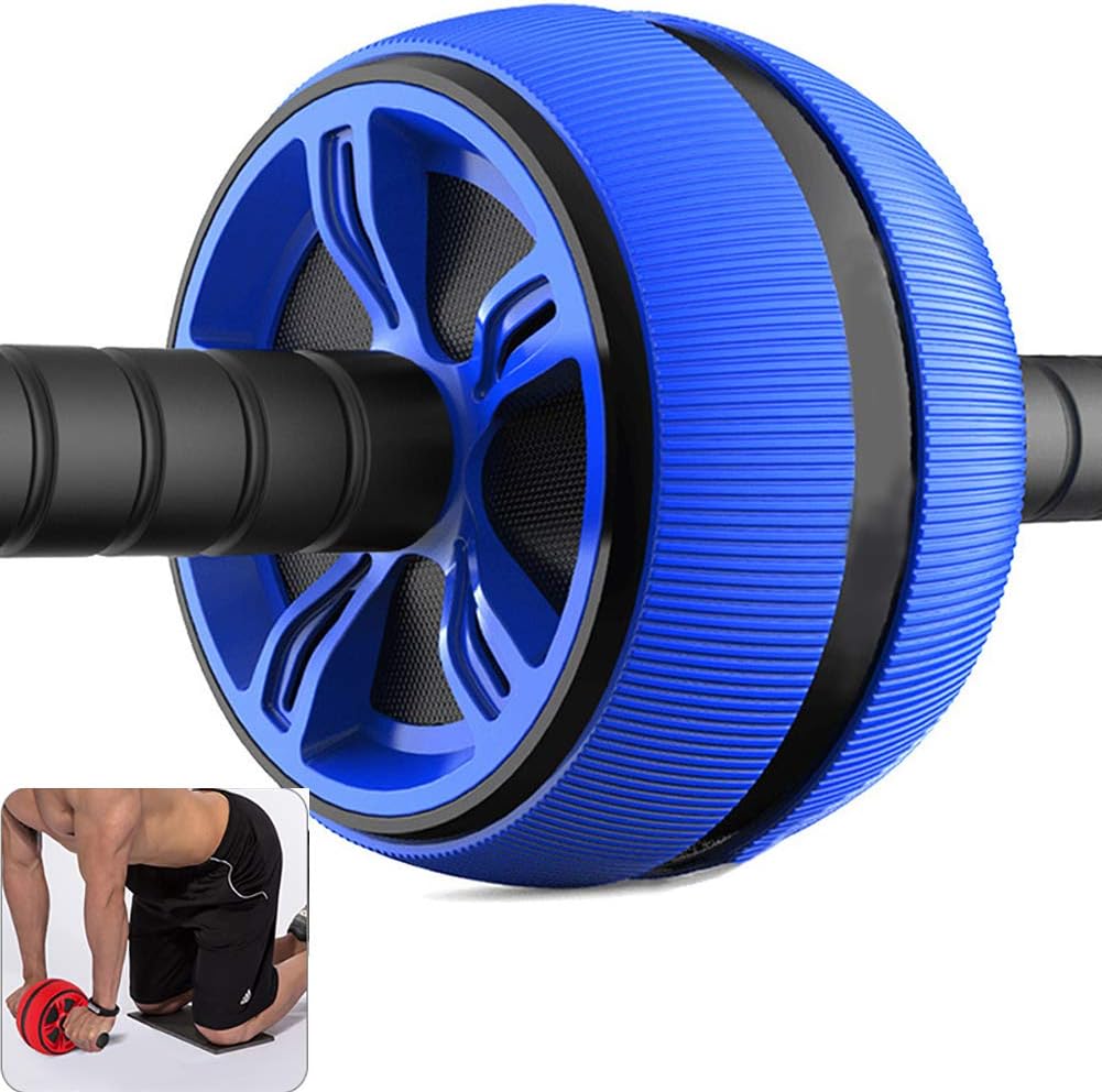 Abdominal Roller Exercise Wheel Fitness Equipment Mute Arms Back Belly Core Trainer Body Training Supplies For Home Strength Gym,Blue