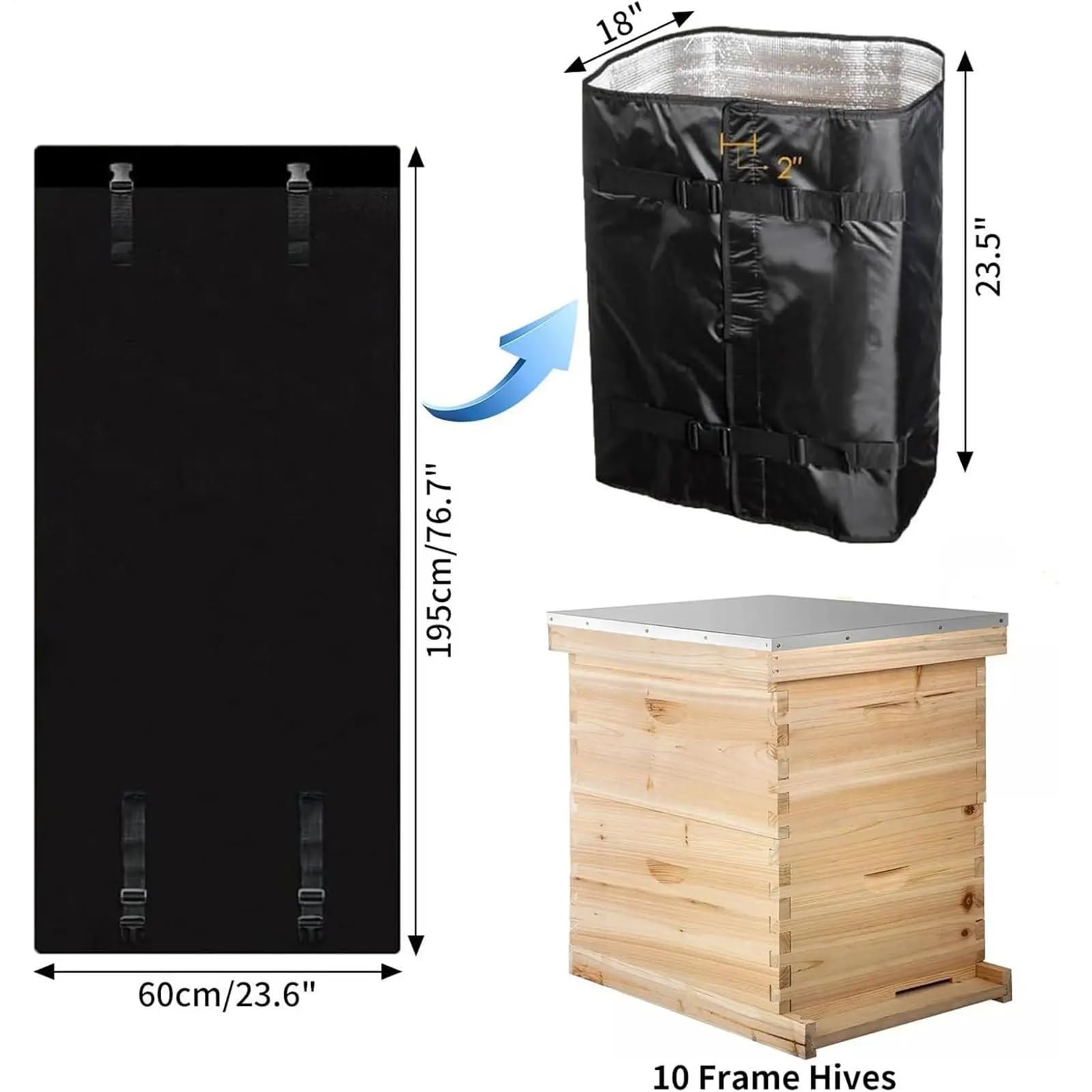 Copertura isolante per alveari, Telo for arnia invernale in tessuto Oxford, scatola for api, forniture for apicoltura for proprietari di aziende agricole, apiario