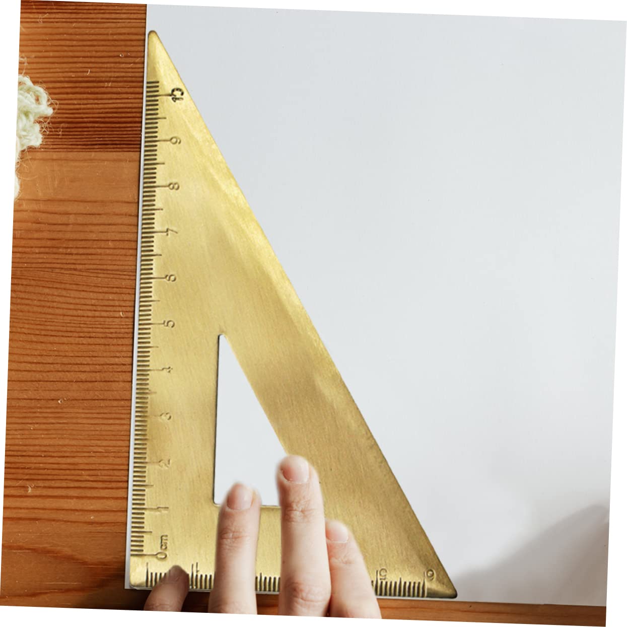 LALAFINA 3 Sätze Dreiecksherrscher Dreieck Lineal Multifunktionales geometrisches Lineal Messwerkzeug Lineal messen Präzisionswerkzeuge Geometrie-Werkzeug Messing Golden