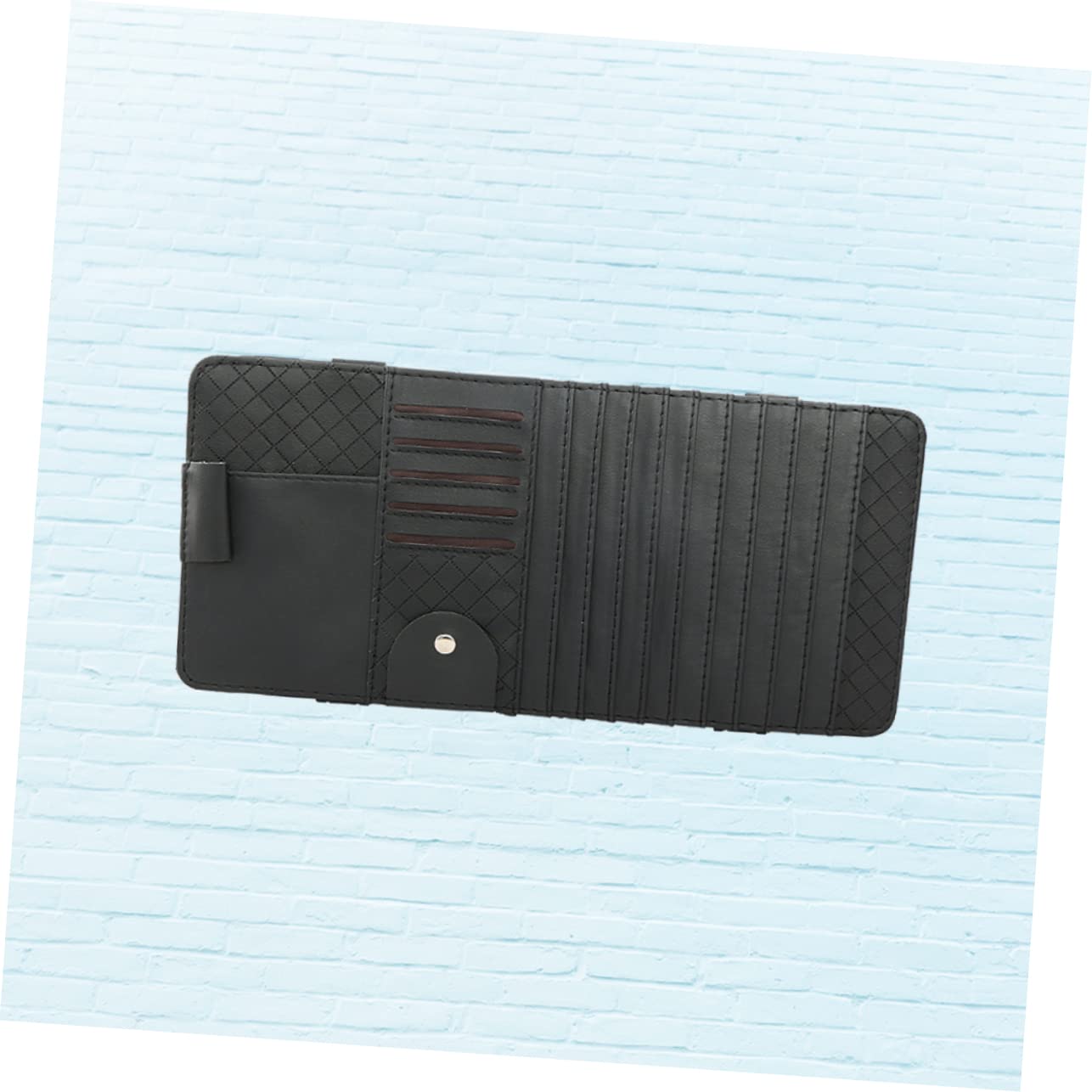 SHERCHPRY 2piezas Organizador Multifuncional De Cuero para Visera Solar Bolsa De Almacenamiento para Vehículo Soporte para CD Bolígrafos y Tarjetas Negro