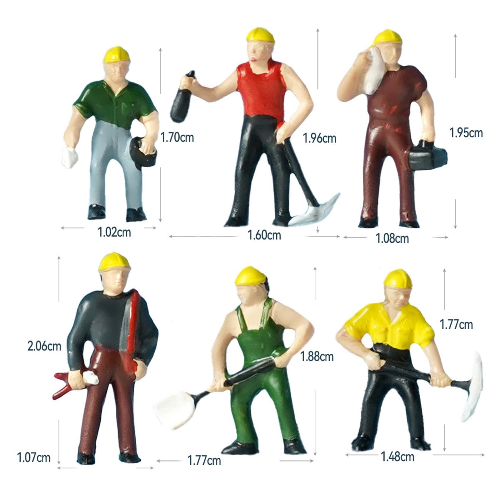 Set mit 6 Bauarbeiterfiguren Im Maßstab 1:87 für Kreative Hobbys Und Dekoration.