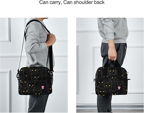 Miniatura 6 de Sinestour Lonchera térmica reutilizable  Linda lonchera de gatos negros con correa ajustable para el hombro para la escuela, oficina, picnic,