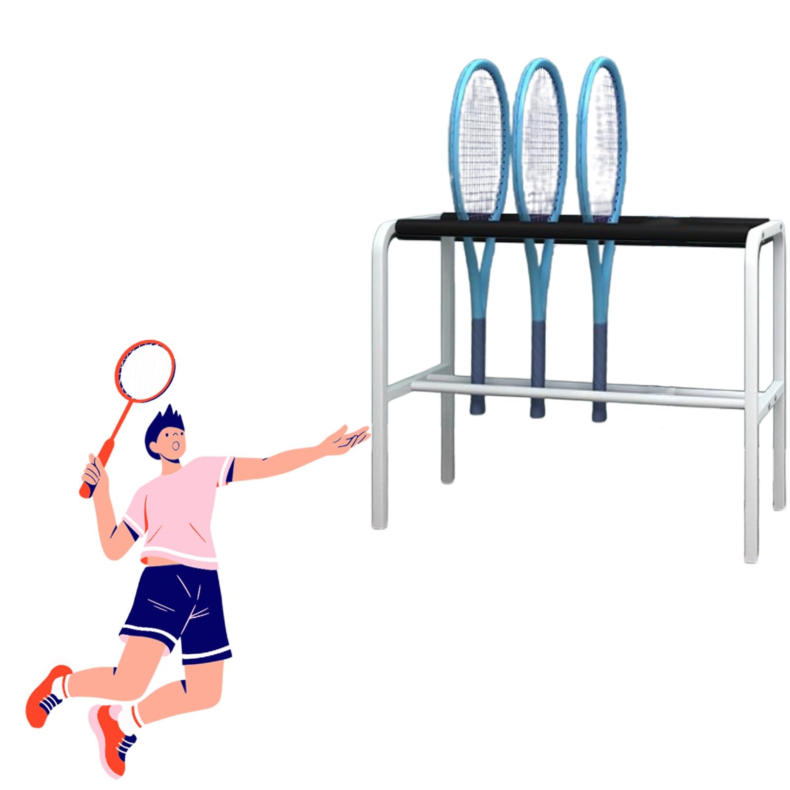Étagère de rangement verticale pour raquette de tennis en métal