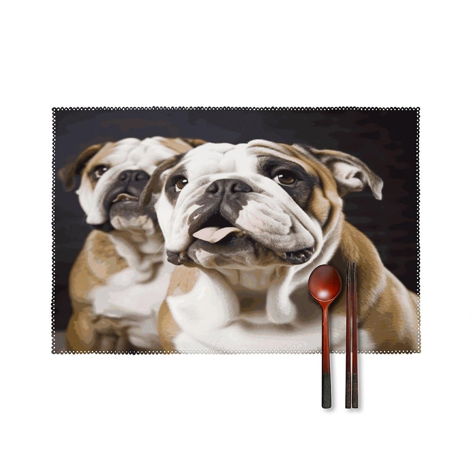 Fekiloot Style Funny English Dog Placemats Set Of 6,Table Mat