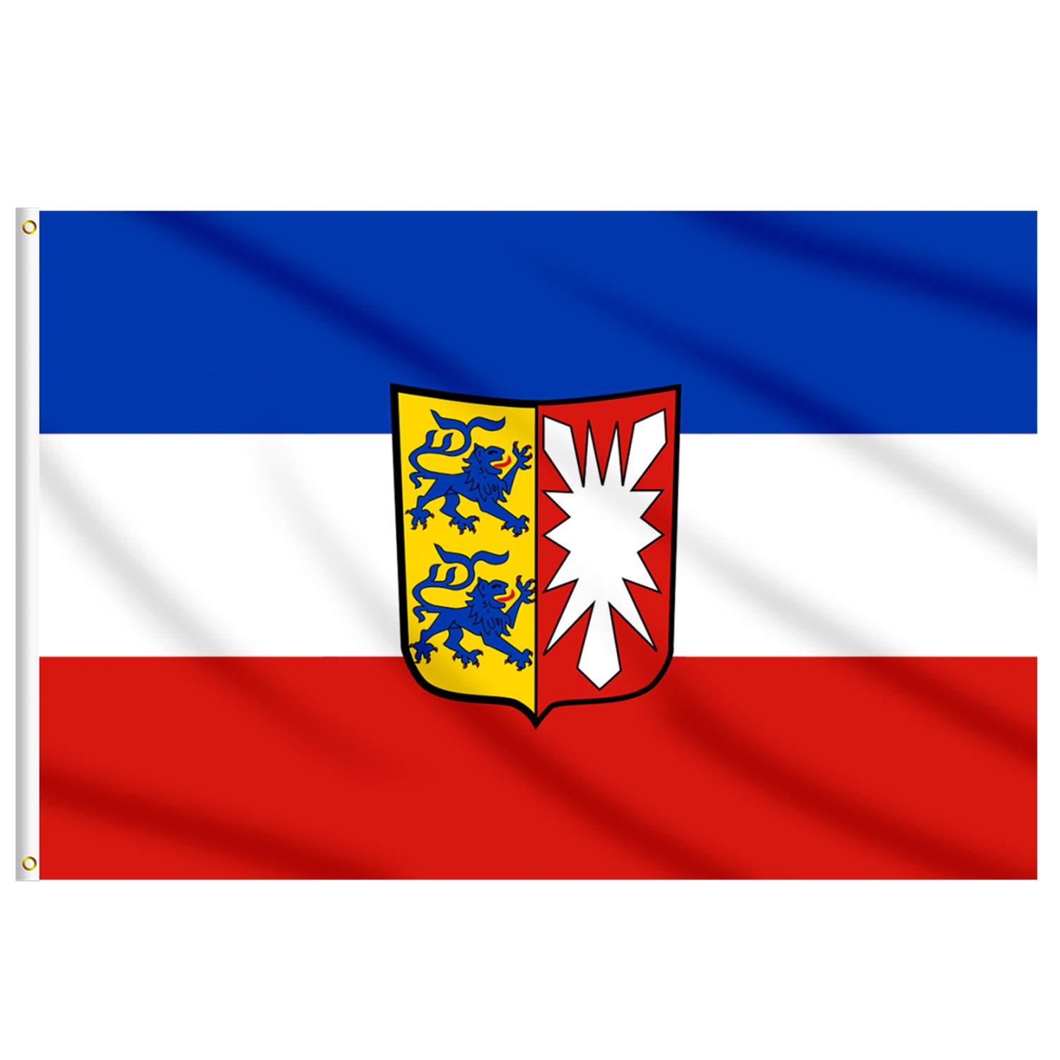 Lixure Schleswig-Holstein Flagge, 150x240cm Schleswig-Holstein Fahne -Polyester, Digitaldruck, lebendige Farbe, lichtbeständig, doppelt genäht, mit Messingösen für Garten Innen- Außenbereich
