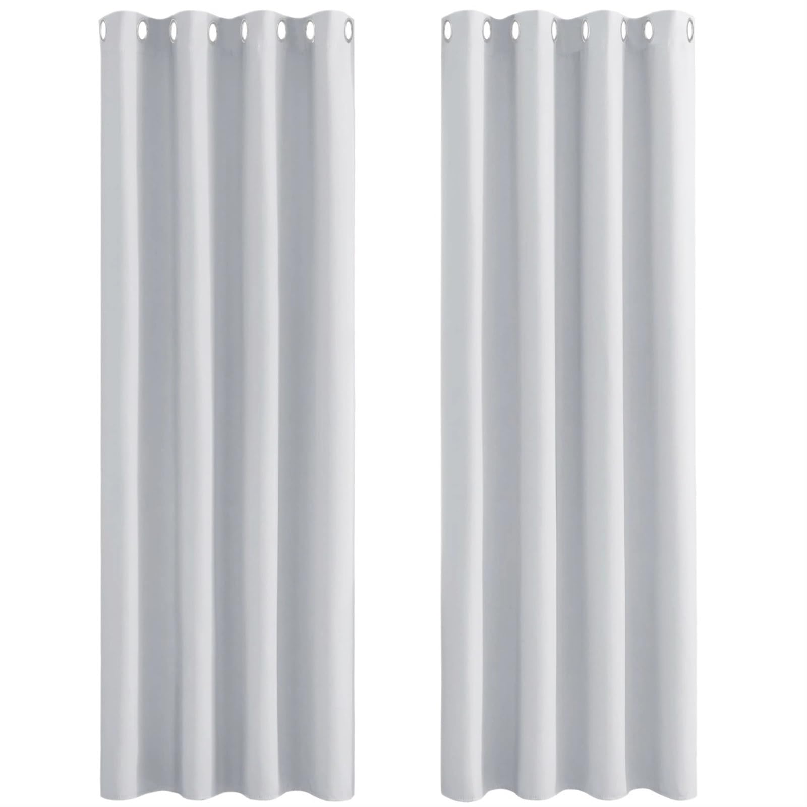 EnxJire Blackout Curtains Blackout Curtains Grommet Top Light Blocking Noise Reducing Window Draps for Bedroom Office Kitchen(White 2Panels,132X160cm)