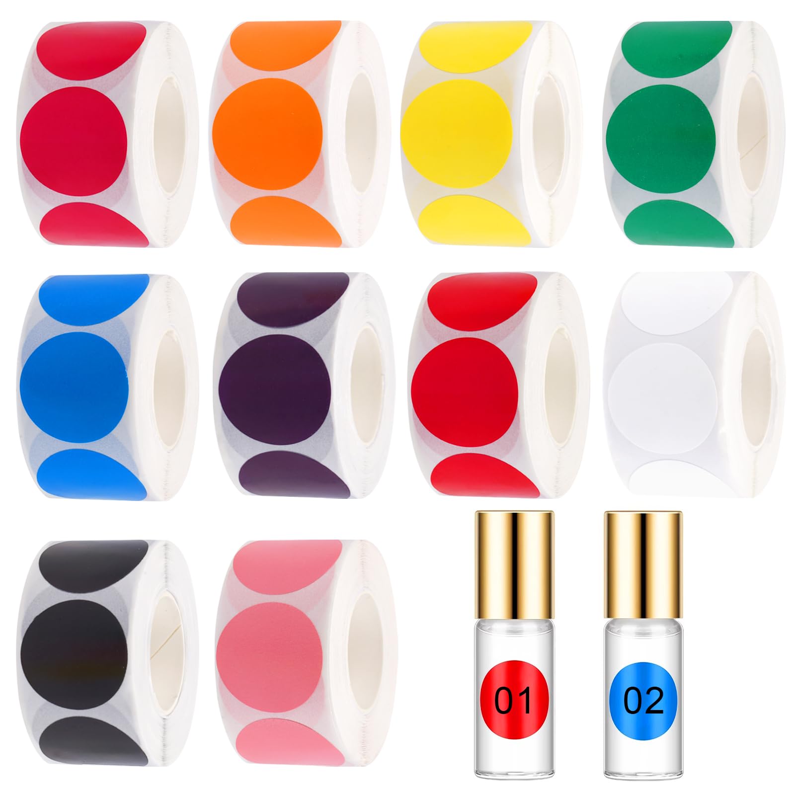 Gommettes Rondes 4000 Pièces - 25mm | Autocollants Colorés Pour Classement, Bureau, école Et Déco DIY