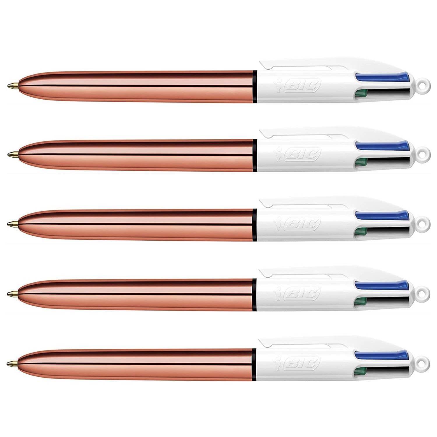 BIC4 Colours Shine Rose Gold Barrel Pack of 5