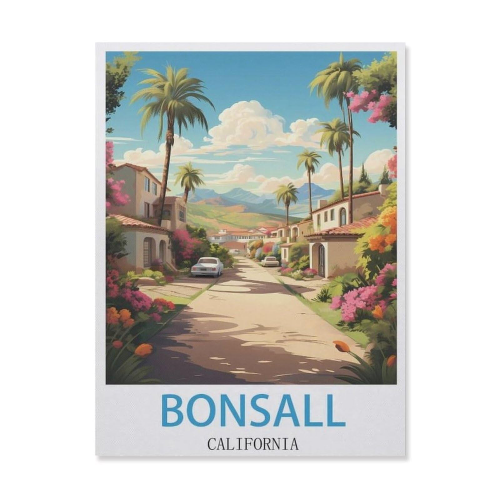 Jigsaw Puzzles 1000 Pieces Wood Assembling Picture，Bonsall California，Adults Games Educational Toys（75x50cm）-DM39