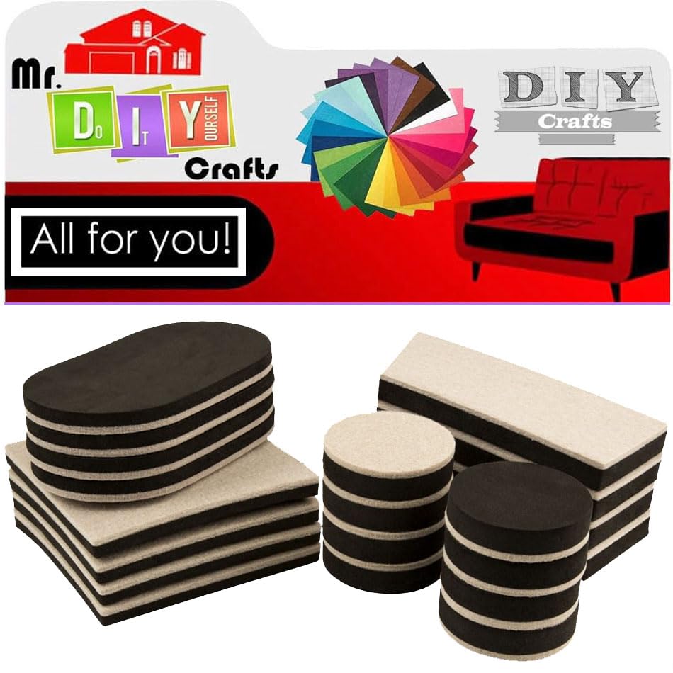 Image of DIY Crafts Felt Furniture PadsReusable Felt Furniture Sliders Felt Sheets! Cut Furniture Felt Pads for Furniture Feet You Need Best Furniture Pads for Hardwood Floors! (10 Pcs Beige, 3-4 inch inch)