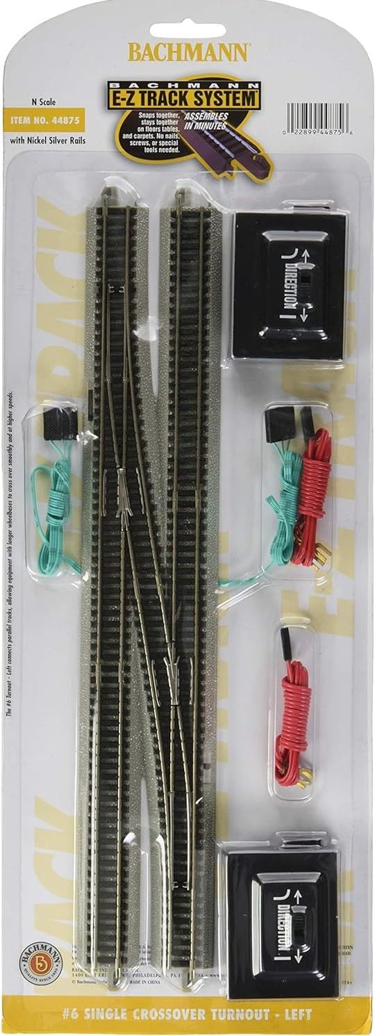 Bachmann Industries E-Z Track 6 Single Crossover Turnout - Left (1/Card) N Scale by Bachmann - Used condition - CA$66.90