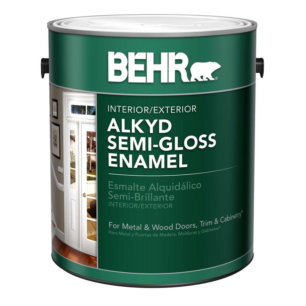 Gal White Alkyd Semi Gloss Enamel Interior Exterior Paint - Main Image