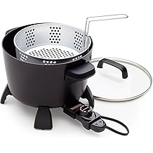 Presto 8-Quart Big Kettle, Steamer and Deep Fryer Multi-Cooker, Black