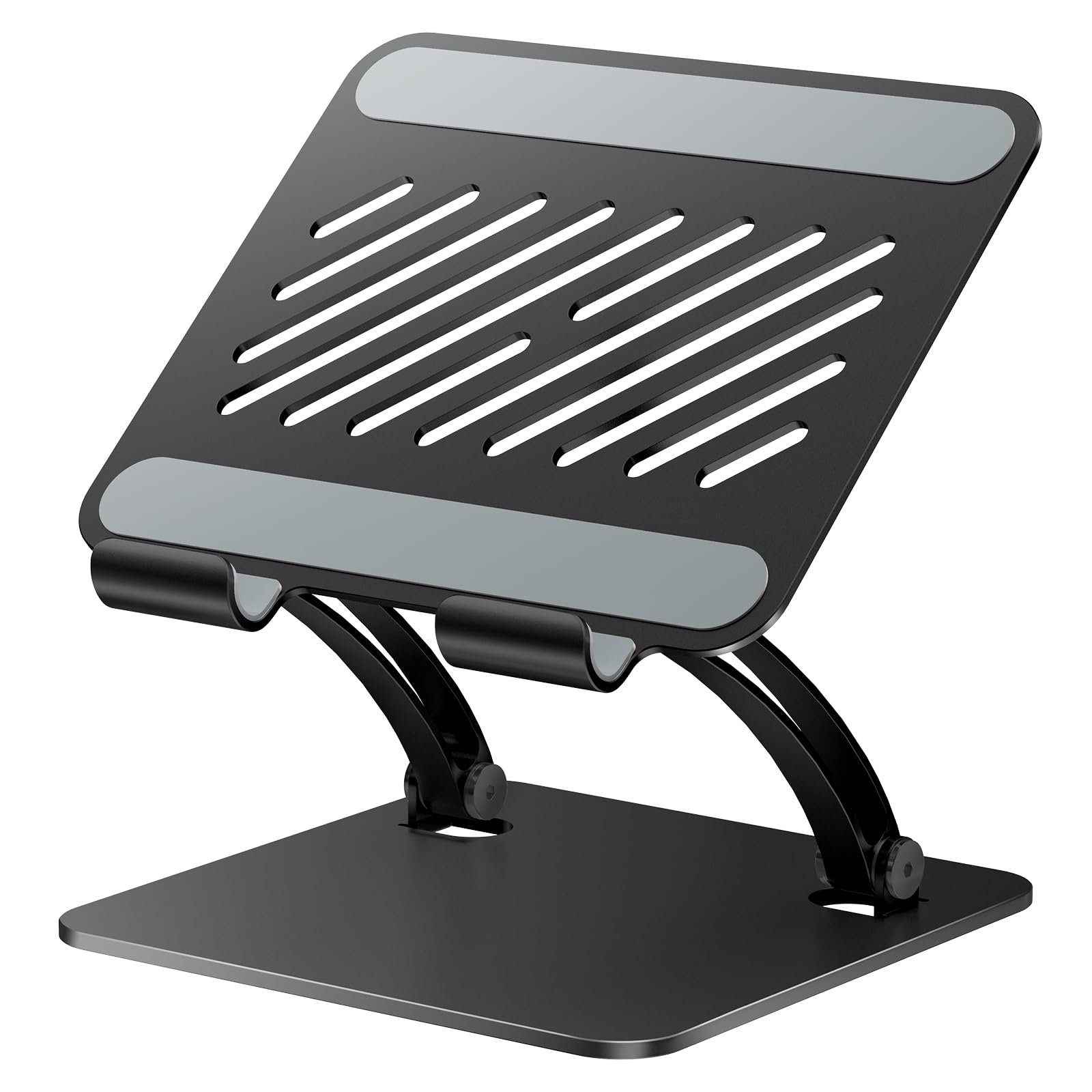 tounee Tablet Ständer für iPad, Tragbare Monitor Halterung mit Doppelstange, Verstellbare Aluminium-Desktop Tablet Halterung für Alle Tablets iPad 12.9, 4,7–16,5" (Schwarz)