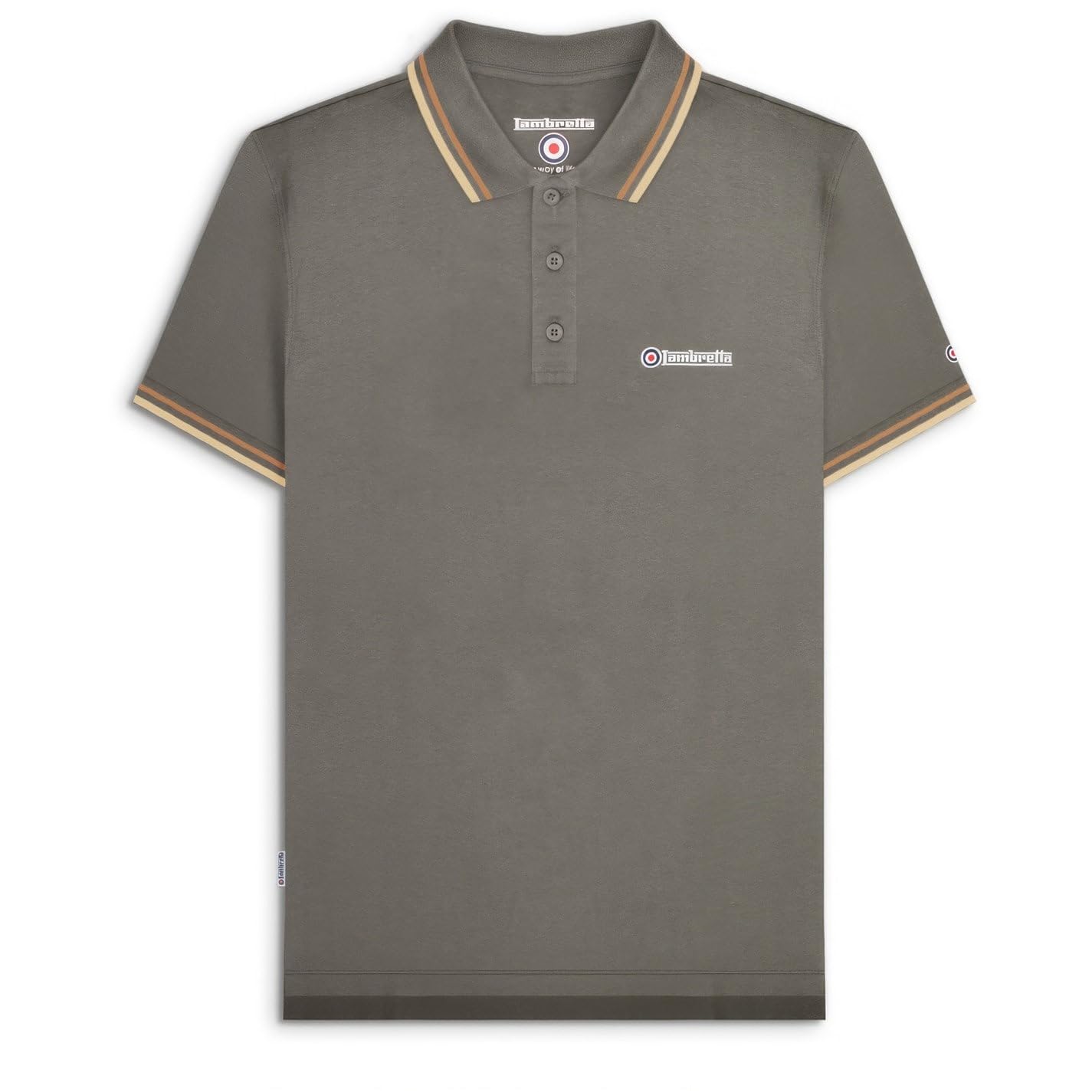 Lambretta Mens Tipped Polo Granite M