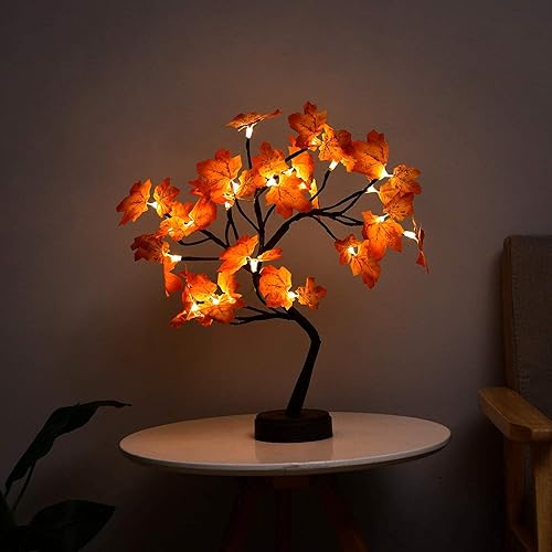 Miniatura 4 de Byncceh 24 luces LED MapleTreeLights- Luces de árbol bonsái para bricolaje, interruptor USB / batería táctil, luces cálidas de hadas para decoración