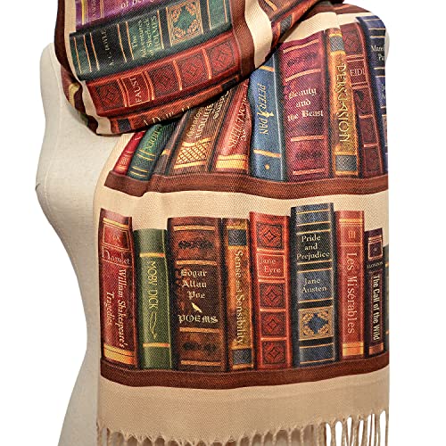 Universal Zone Bookshelf Scarf. Literary Shawl with the famous books' titles, Bookish Gift, Literary Gift, Book Lover Scarf, Librarian gift.3