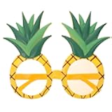 Amosfun Pineapple Glasses - Fun Yellow Sunglasses for Hawaiian Party Decorations - Unique Retro Eyewear