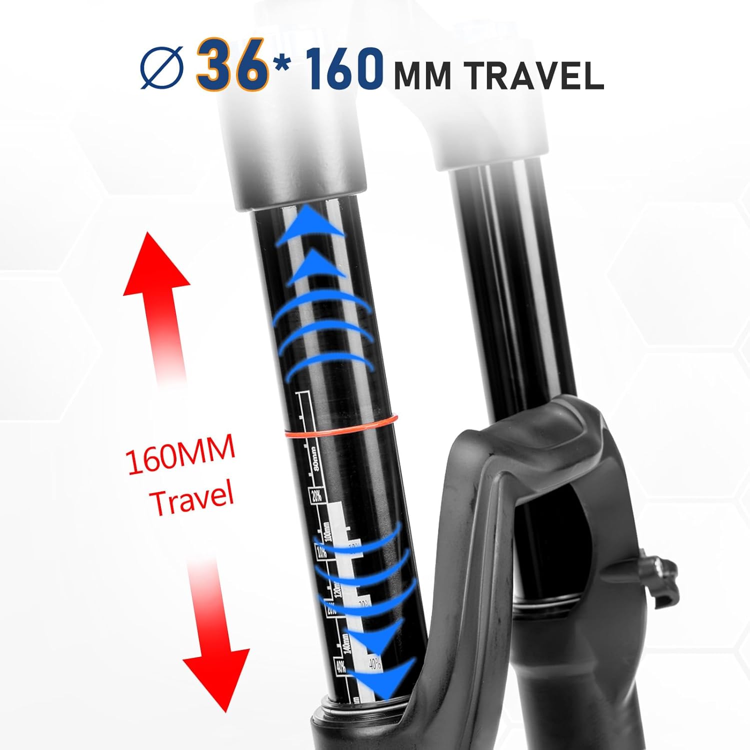 BUCKLOS MTB Air Suspension Fork 27.5 29 110 * 15mm Boost AM E-Bike Tapered, Travel 160mm 36mm Inner Tube Thru Axle Rebound Adjustment Disc Brake Front Forks, fit All Mountain eBike ect.