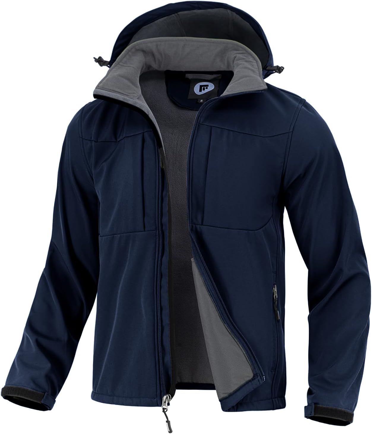FARVALUE Men's Hooded Softshell Jacket Water Resistant Lightweight Insulated Fleece Lined Windbreaker