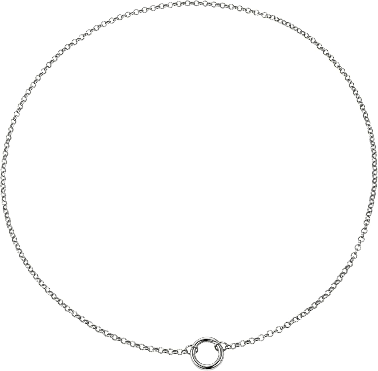 CAITLYNMINIMALIST 18K Gold Sterling Silver Rolo Dainty Chain Charm Holder Necklace for Her