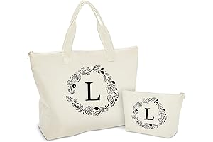 Personalized Initial Canvas Custom Tote Bag