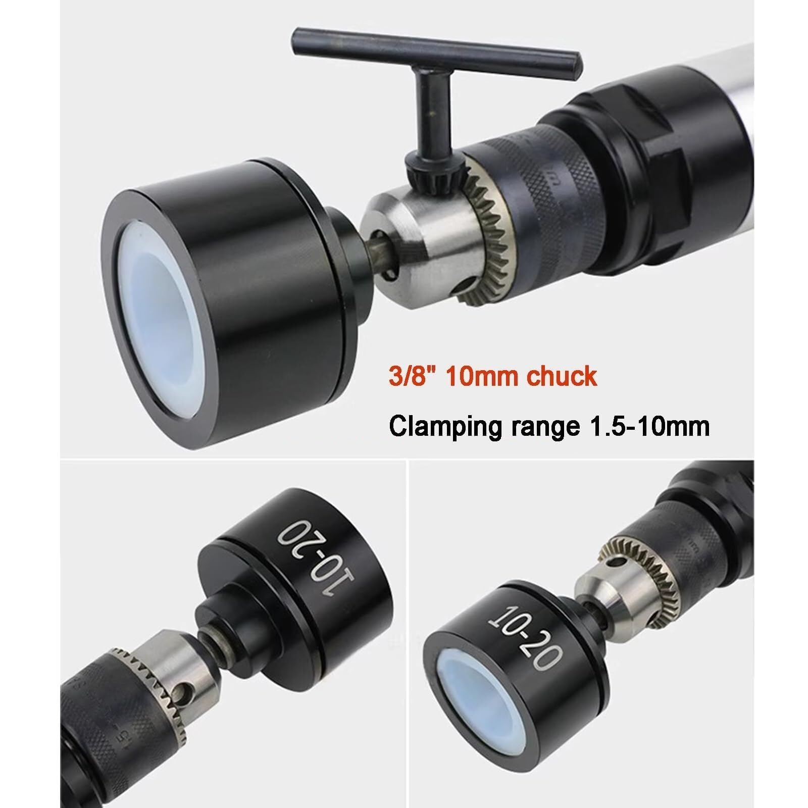 Tappatrice pneumatica, sigillante per tappi di bottiglia da 10-50 mm, 6 teste di tappatura, 2600 giri/min, ingresso aria da 1/4", per bottiglie di plastica e vetro
