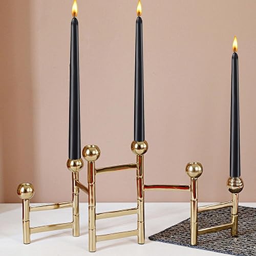 Miniatura 5 de Juego de 4 velas cónicas negras de 10 pulgadas, candelabros altos, sin goteo y sin humo, velas de cena en casa, fiesta, boda, Halloween, velas de