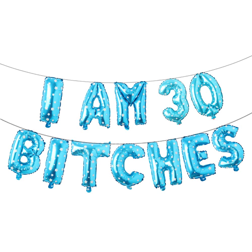 I AM 30 ES Foil Balloon Set - 16 Inch Letters, Multicolor, For Dirty 30 Birthday Decor - View #8