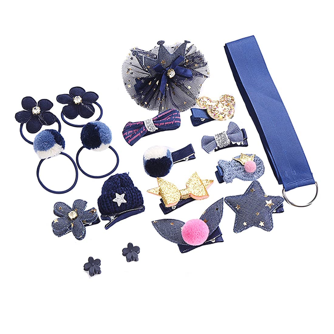 Melbees by Yellow Chimes Kids Hair Accessories for Girls Hair Accessories Combo Set Blue 18 Pcs Baby Girls Hair Clips Set Cute Ponytail Holder Claw Clip Bow Clips For Girls Assortment Gift set for Kids Teens Toddlers (B09GK58GFN) Amazon Price History, Amazon Price Tracker