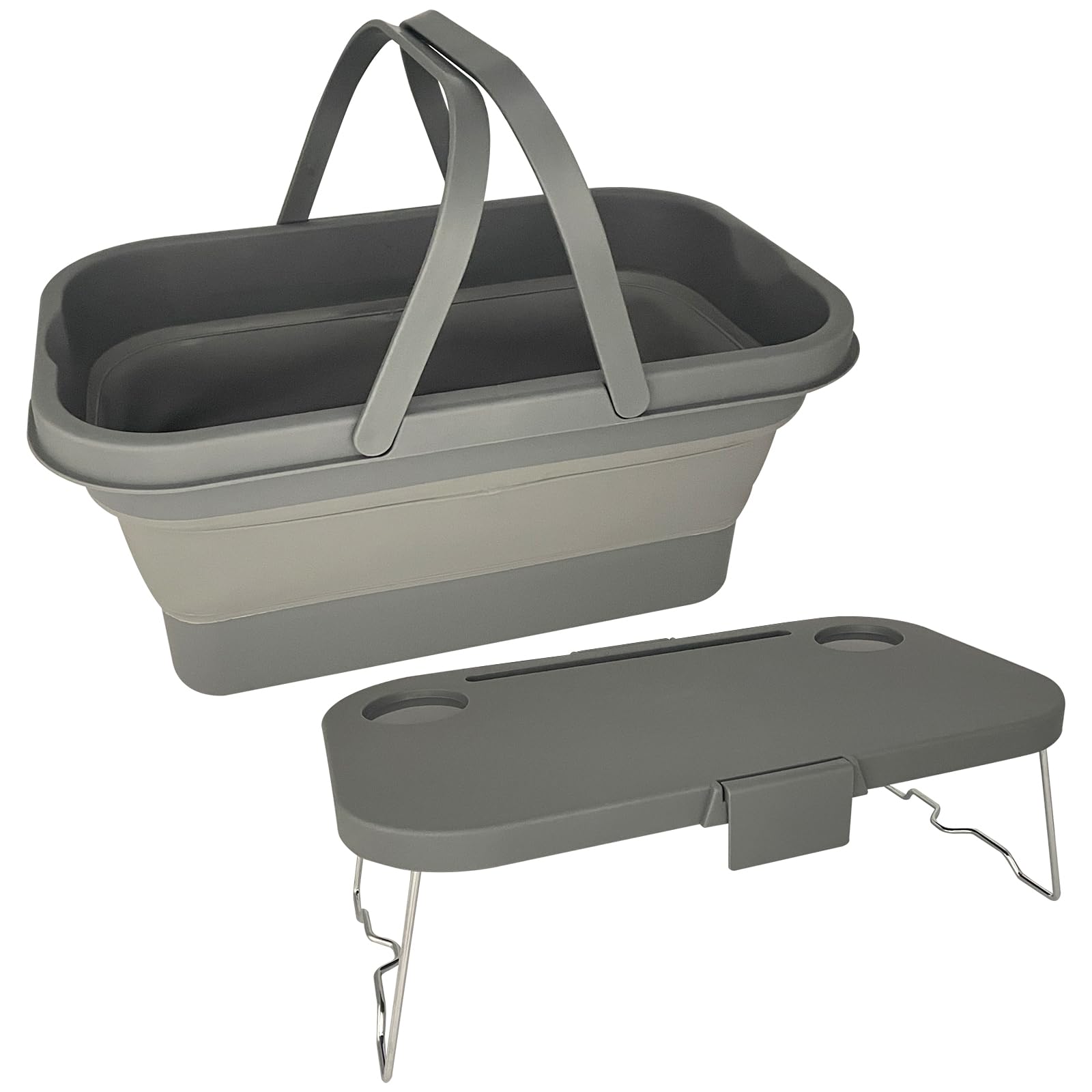 VOJKOREL snh-01 Large Capacity Foldable Picnic Basket, 4.3 Gallons, Grey