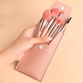 Juego de 8 brochas de maquillaje rosadas, min...