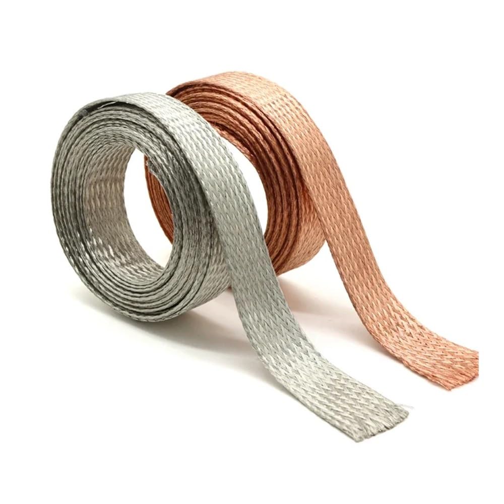 Gaine tressée pour câble Manchon tressé en cuivre Pur et étamé, 2mm-30mm, 1M 5M, Gaine métallique Extensible, câble blindé(Tinned Copper,20MM-5 Meters)