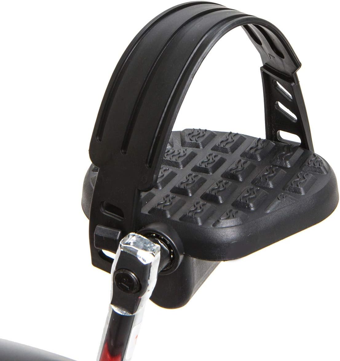 Transport wheels on the front stabilizer of the XtremepowerUS Recumbent Bike