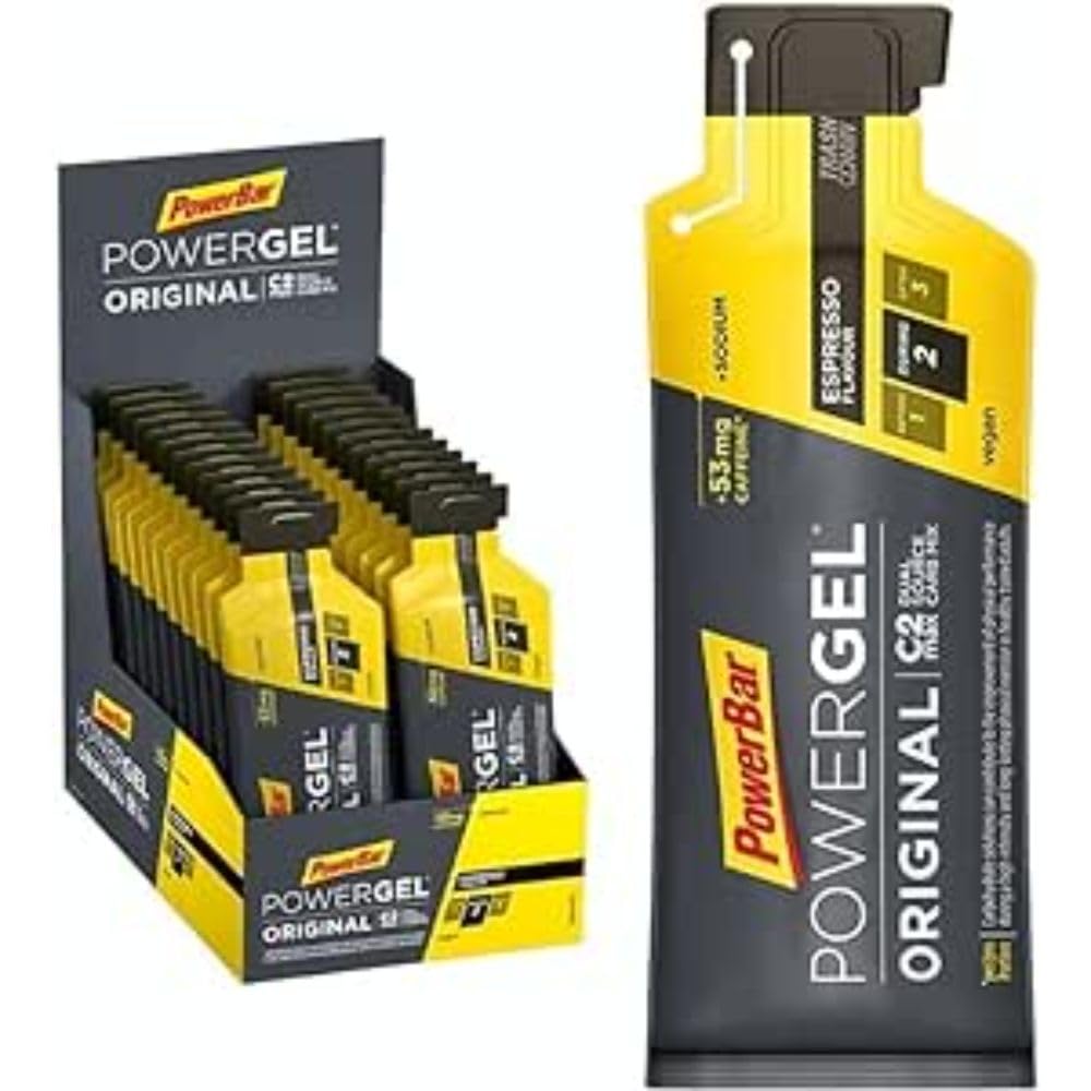 PowerBar PowerGel Original Espresso 24x41 g - High Carb Energy Gel + C2MAX + 53 mg Caffeine