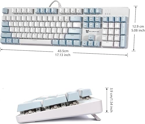 Miniatura 6 de Teclado mecánico para juegos Teclado mecánico intercambiable en caliente Teclado retroiluminado azul hielo con interruptores marrones y 104 teclas
