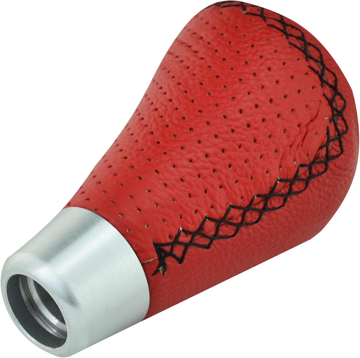 Bashineng 5 Speed Shift Knob Shifting Lever Leather Gear Stick Transmissions Shifter Handle Fit Most Manual Cars Truck SUV Vehicle (Red)