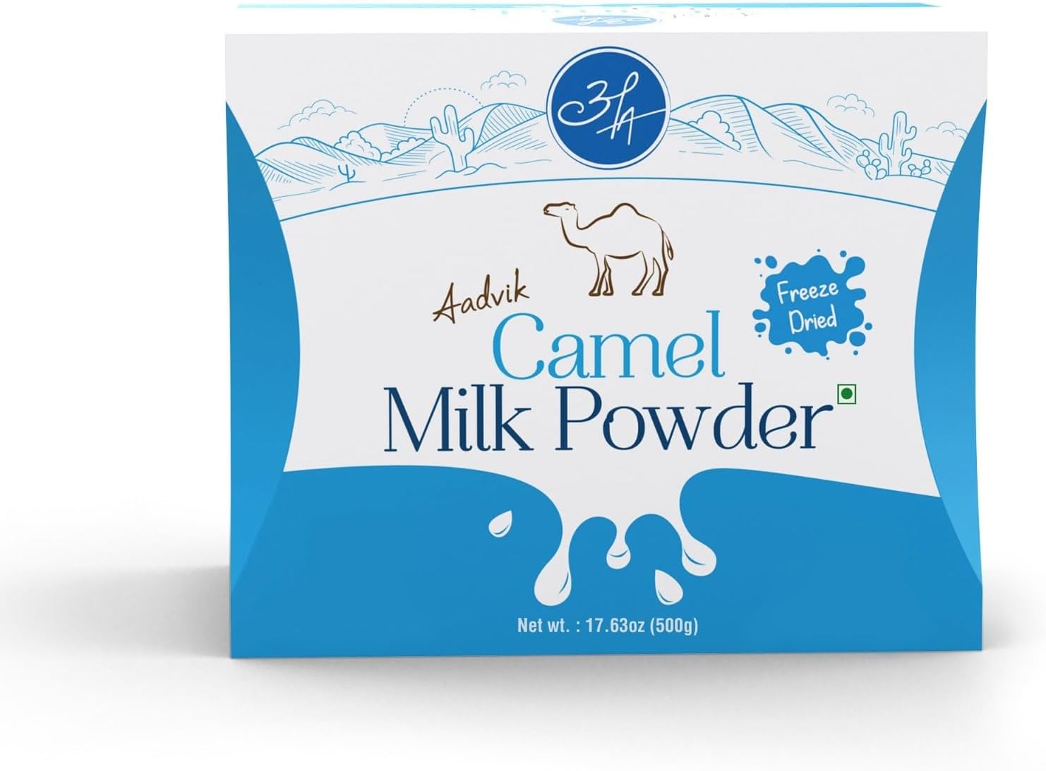 Aadvik Freeze Dried Camel Milk Powder | Pasture Grazed | Pure and Natural | Whole A-Grade Non GMO Shelf Stable Milk Powder 17.68 Oz | 0.707 Oz x 25 Sachets